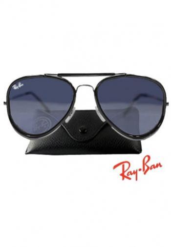 RAYBAN ROAD SPIRIT BLACK FRAME/BLUE LENS SUNGLASSES (BOX & POUCH)